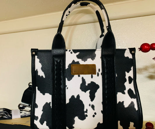 Black & White Cowhide Print Purse