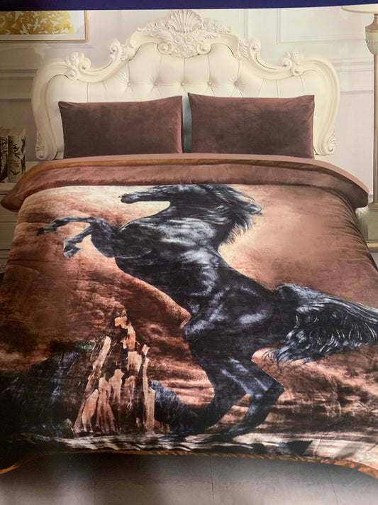 "STALLION" 3 Ply (King Size) Ultra Soft Blanket